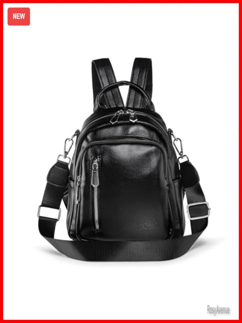 PU Leather Mini Backpack Purse 3-in-1 Handbag Travel Daypack